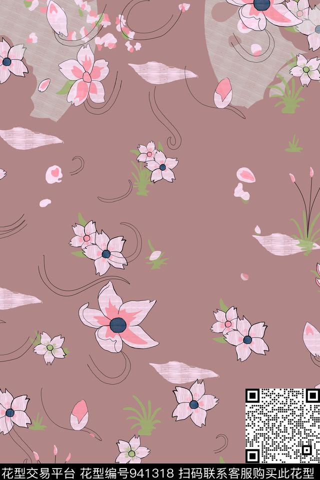 梅花孔雀大牌风数码印花华亿平台下载（图片编号: 941318） - 瓦栏（Walan）