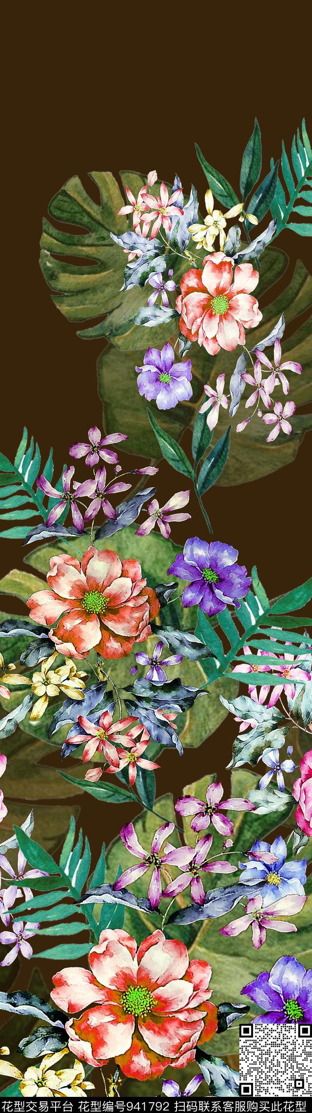 民族风定位花花卉数码印花华亿平台下载（图片编号: 941792） - 瓦栏（Walan）