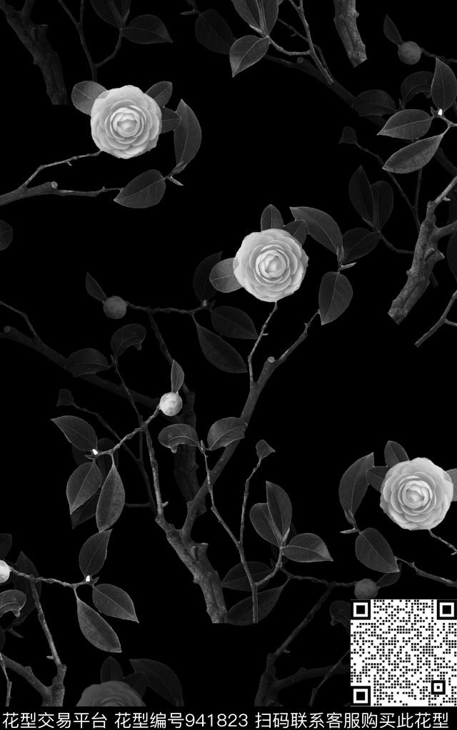 抽象男装抽象花卉复古数码印花华亿平台下载（图片编号: 941823） - 瓦栏（Walan）