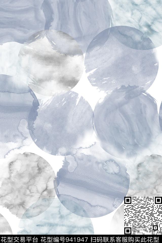 趣味民族风水墨风数码印花华亿平台下载（图片编号: 941947） - 瓦栏（Walan）