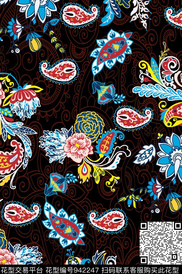 民族风男装花卉数码印花华亿平台下载（图片编号: 942247） - 瓦栏（Walan）