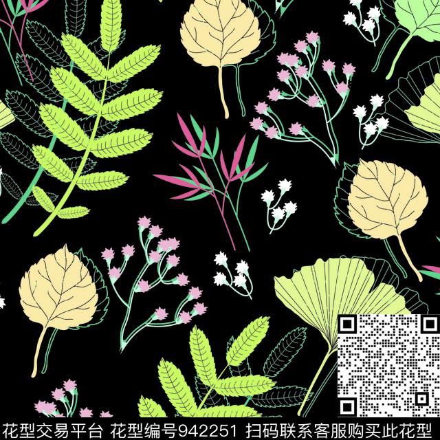 植物民族风几何数码印花华亿平台下载（图片编号: 942251） - 瓦栏（Walan）