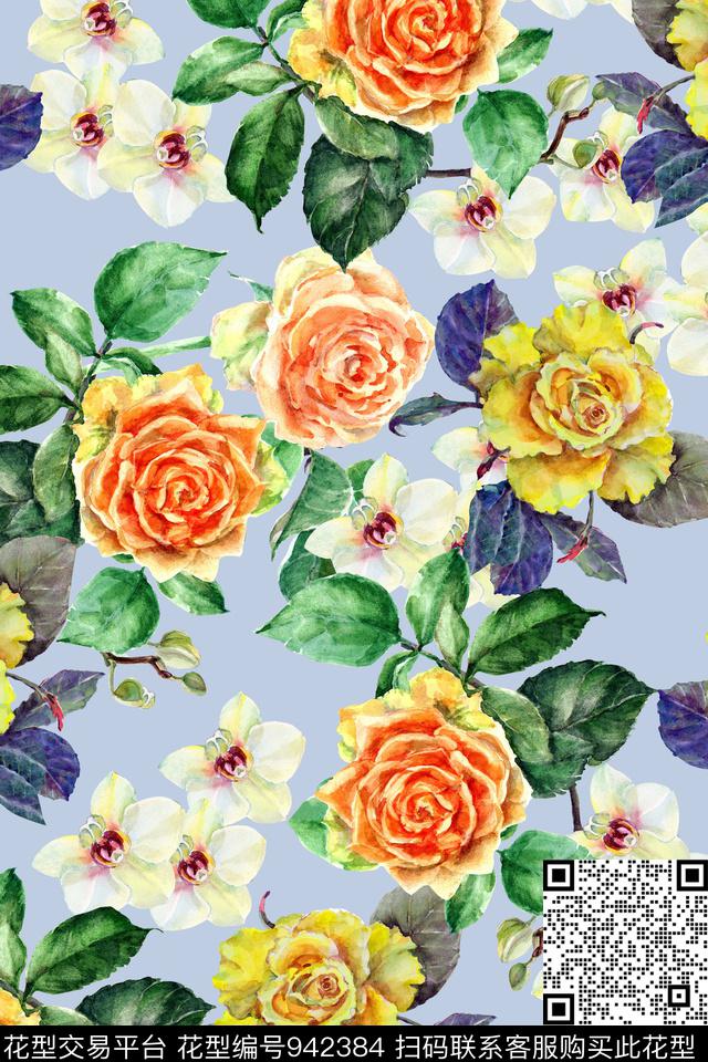 植物数码华亿平台素雅数码印花华亿平台下载（图片编号: 942384） - 瓦栏（Walan）