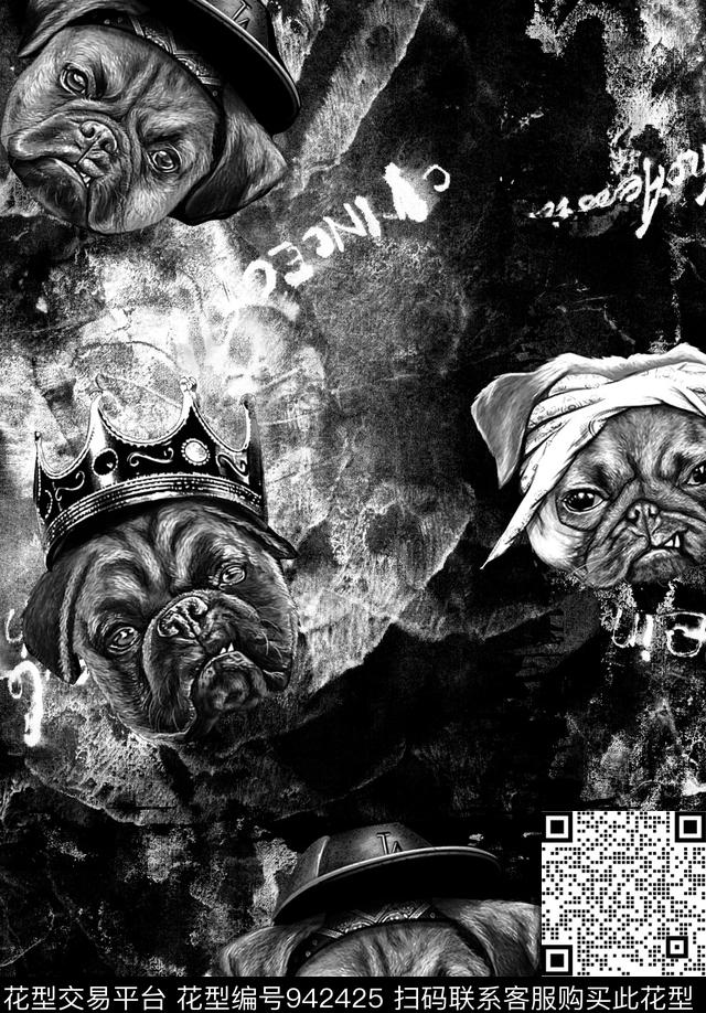 男装休闲动物纹理狗头男装T桖卫衣数码印花华亿平台下载（图片编号: 942425） - 瓦栏（Walan）