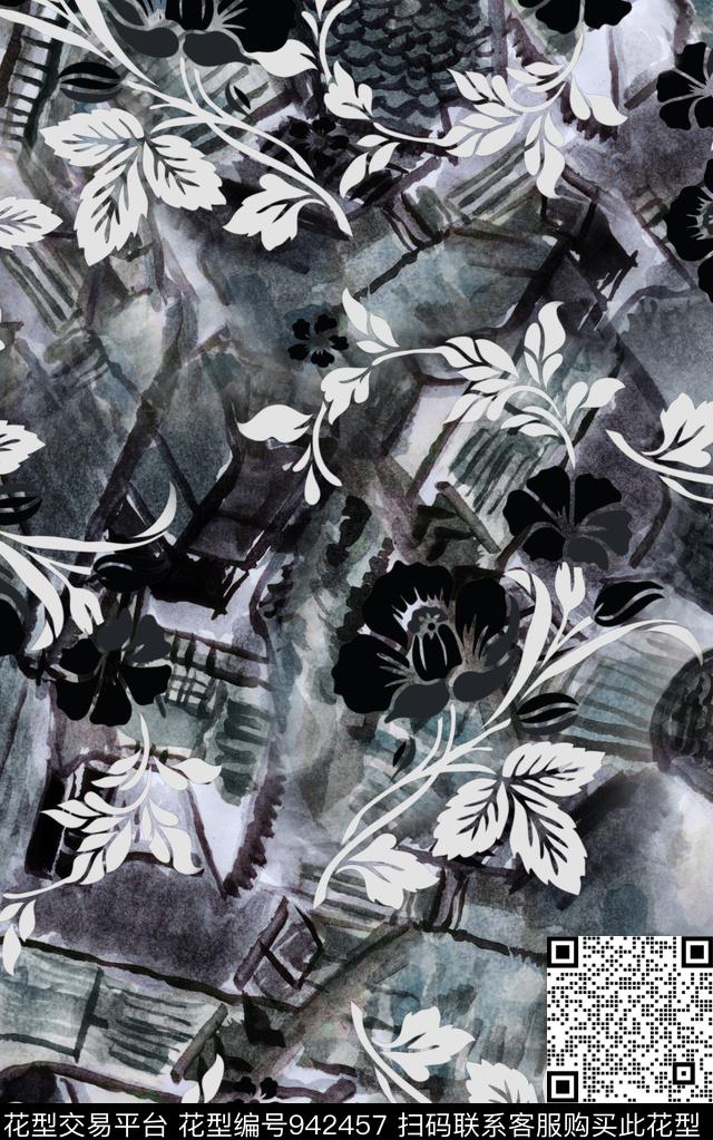 中国风民族风花卉数码印花华亿平台下载（图片编号: 942457） - 瓦栏（Walan）