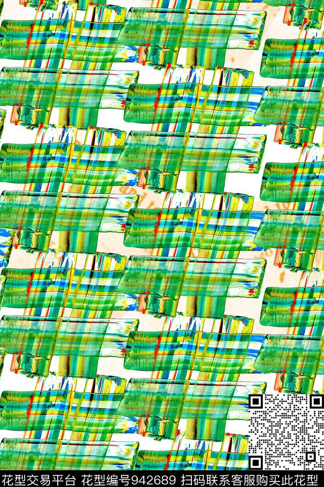 肌理年轻女性笔触数码印花华亿平台下载（图片编号: 942689） - 瓦栏（Walan）