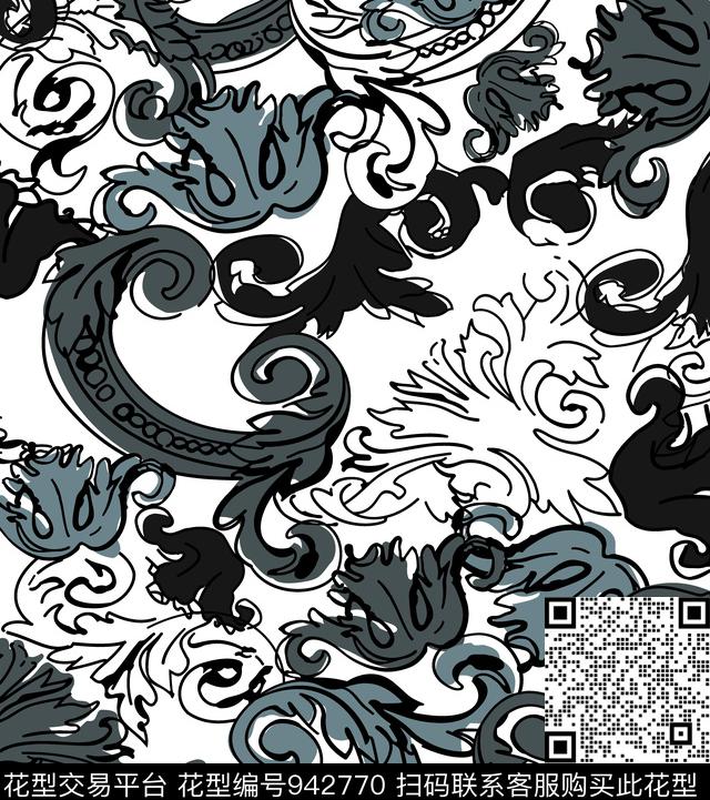 男装花卉大牌风数码印花华亿平台下载（图片编号: 942770） - 瓦栏（Walan）