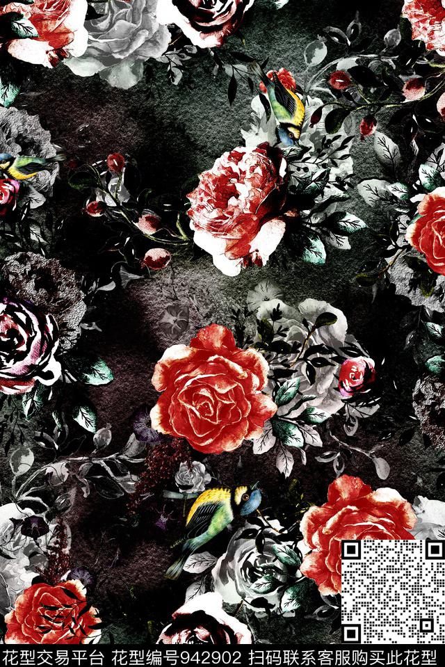 3D立体花卉绿植树叶数码印花华亿平台下载（图片编号: 942902） - 瓦栏（Walan）