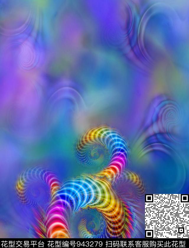 分形抽象几何数码印花华亿平台下载（图片编号: 943279） - 瓦栏（Walan）