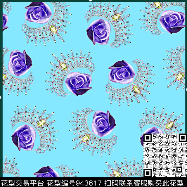 珠宝宝石方巾90方巾数码印花华亿平台下载（图片编号: 943617） - 瓦栏（Walan）