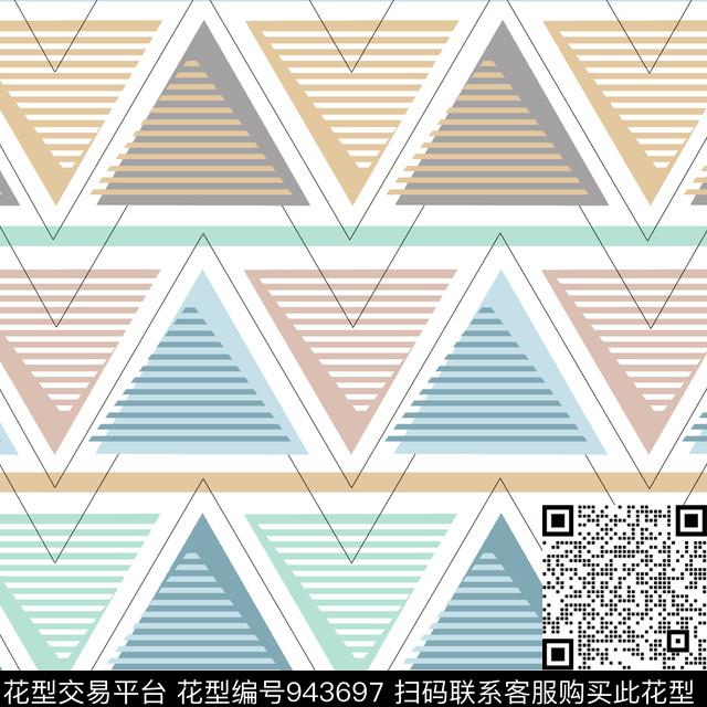 三角形几何定位线条数码印花华亿平台下载（图片编号: 943697） - 瓦栏（Walan）