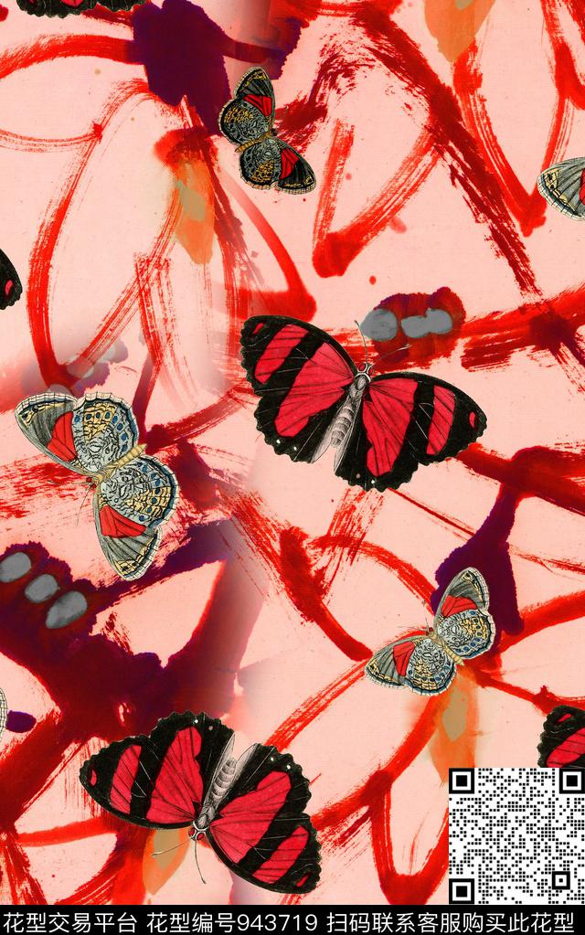 中国风水墨风花卉数码印花华亿平台下载（图片编号: 943719） - 瓦栏（Walan）