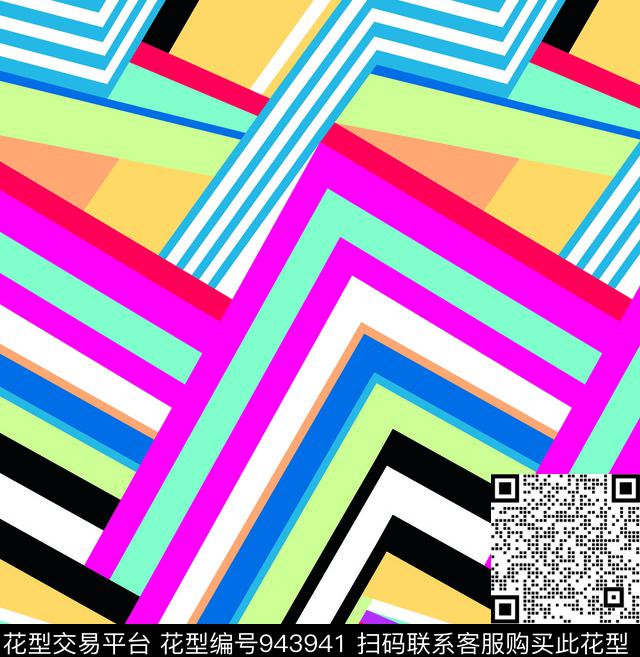 条纹数码华亿平台女装数码印花华亿平台下载（图片编号: 943941） - 瓦栏（Walan）