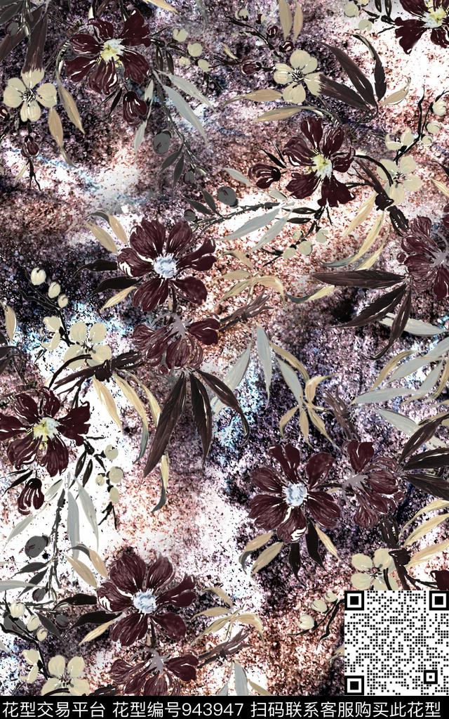 民族风中国风抽象数码印花华亿平台下载（图片编号: 943947） - 瓦栏（Walan）