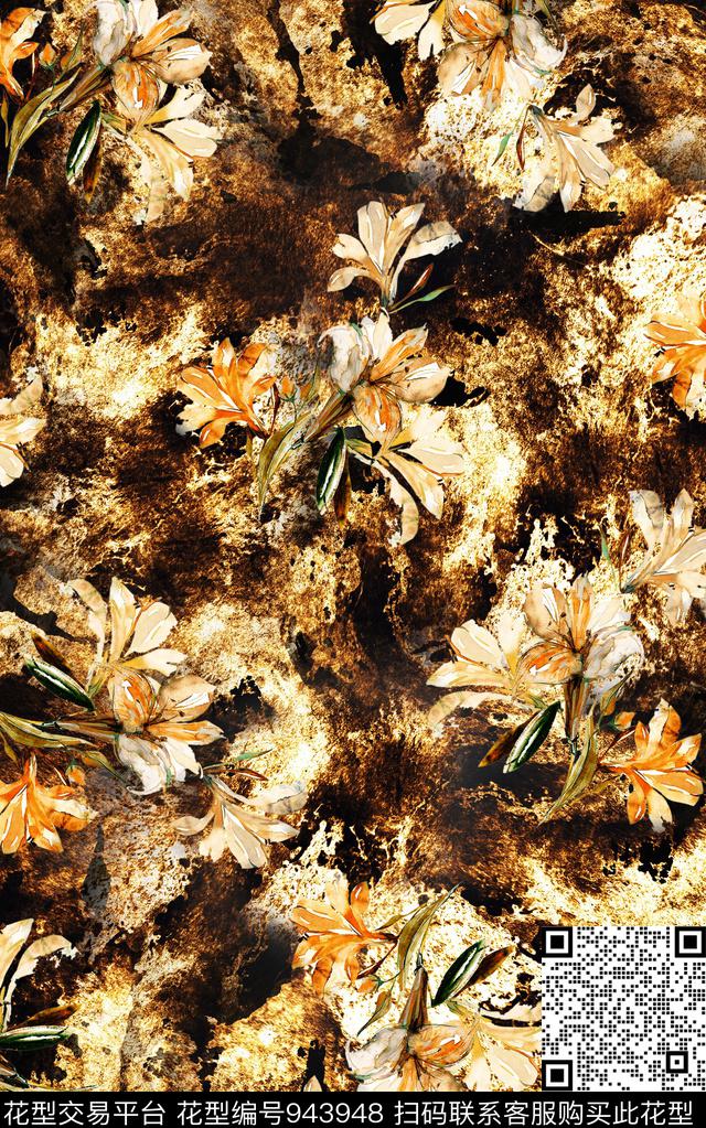 民族风中国风抽象数码印花华亿平台下载（图片编号: 943948） - 瓦栏（Walan）