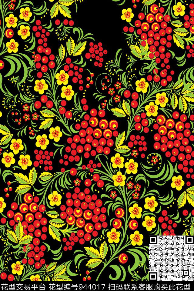 民族风樱桃DOLCEGABBANA数码印花华亿平台下载（图片编号: 944017） - 瓦栏（Walan）