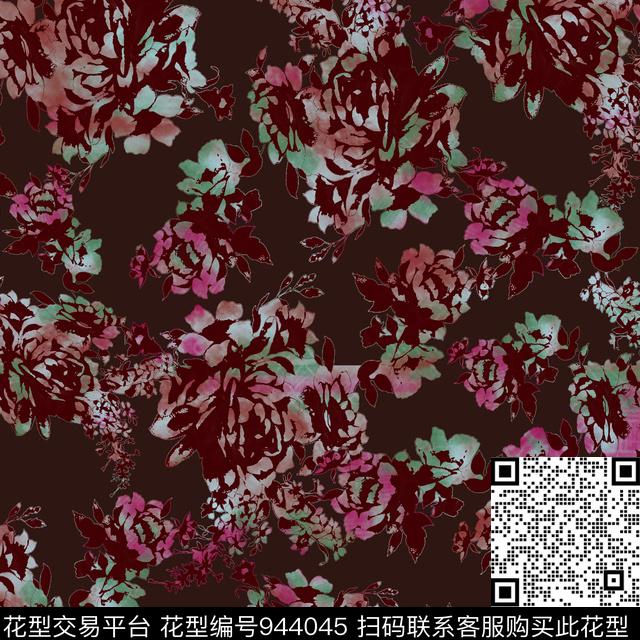 民族风古典花纹花卉数码印花华亿平台下载（图片编号: 944045） - 瓦栏（Walan）