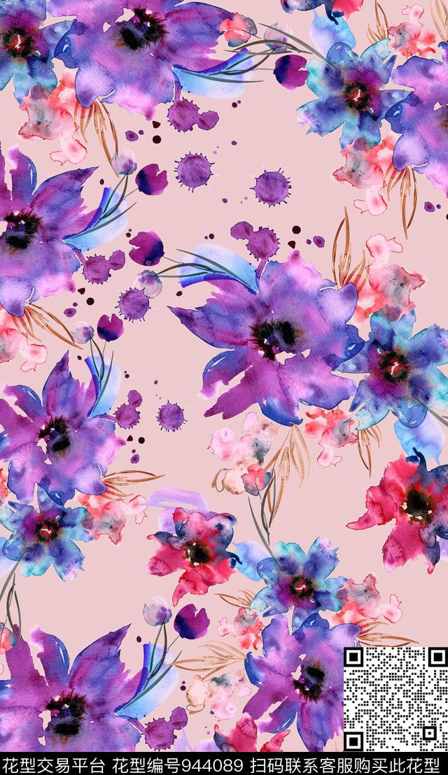 小碎花定位花花卉数码印花华亿平台下载（图片编号: 944089） - 瓦栏（Walan）