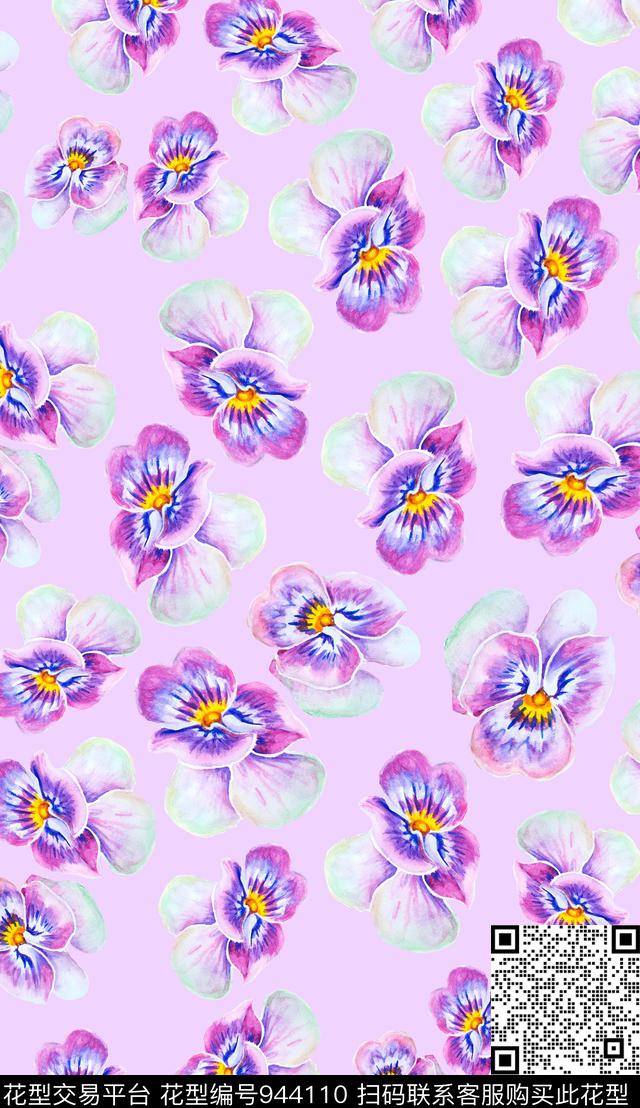 小碎花定位花花卉数码印花华亿平台下载（图片编号: 944110） - 瓦栏（Walan）