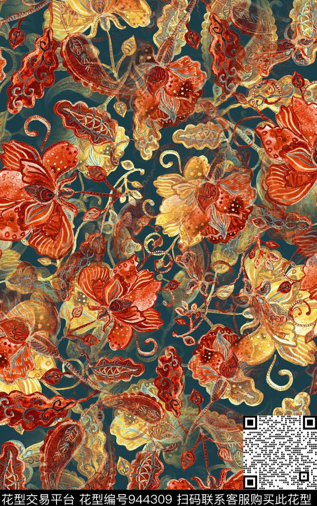 民族风中国风数码华亿平台数码印花华亿平台下载（图片编号: 944309） - 瓦栏（Walan）