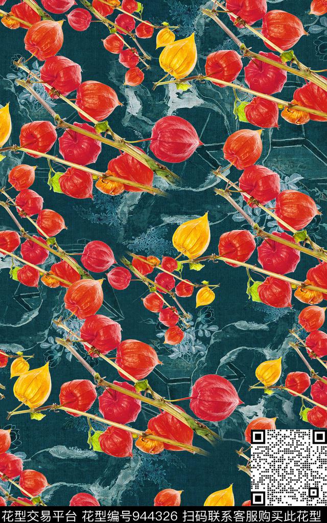 中国风数码华亿平台花卉数码印花华亿平台下载（图片编号: 944326） - 瓦栏（Walan）
