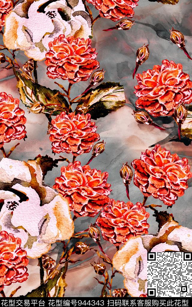 中国风数码华亿平台花卉数码印花华亿平台下载（图片编号: 944343） - 瓦栏（Walan）
