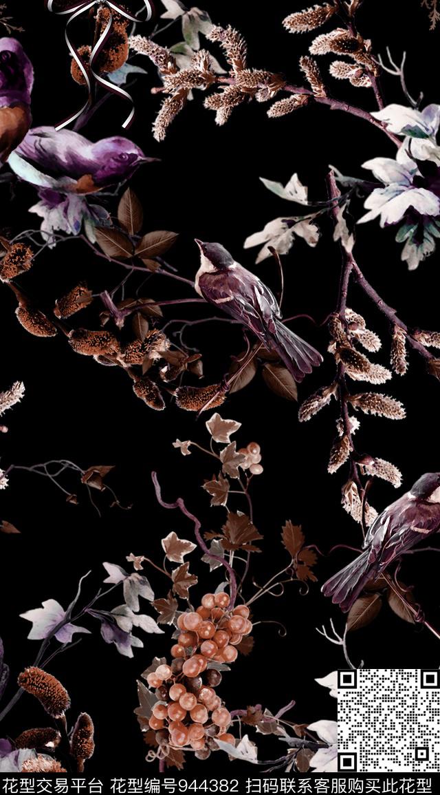 男装休闲花卉暗调印花T桖卫衣印花数码印花华亿平台下载（图片编号: 944382） - 瓦栏（Walan）