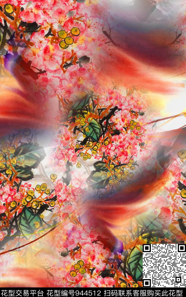 肌理数码华亿平台花卉数码印花华亿平台下载（图片编号: 944512） - 瓦栏（Walan）