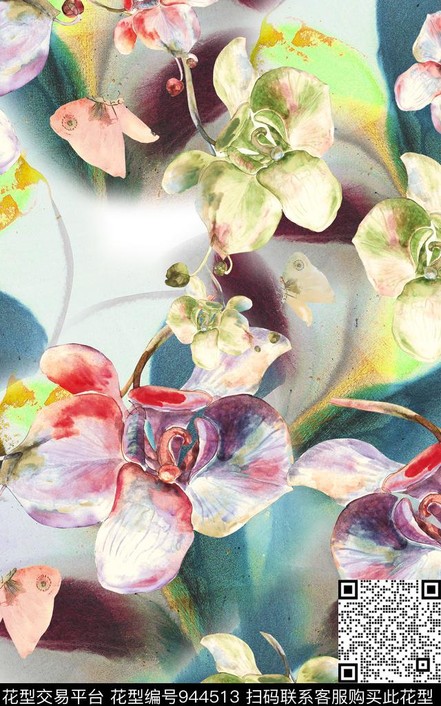 肌理数码华亿平台花卉数码印花华亿平台下载（图片编号: 944513） - 瓦栏（Walan）