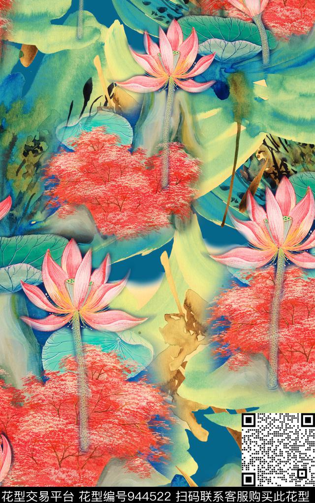 肌理数码华亿平台花卉数码印花华亿平台下载（图片编号: 944522） - 瓦栏（Walan）