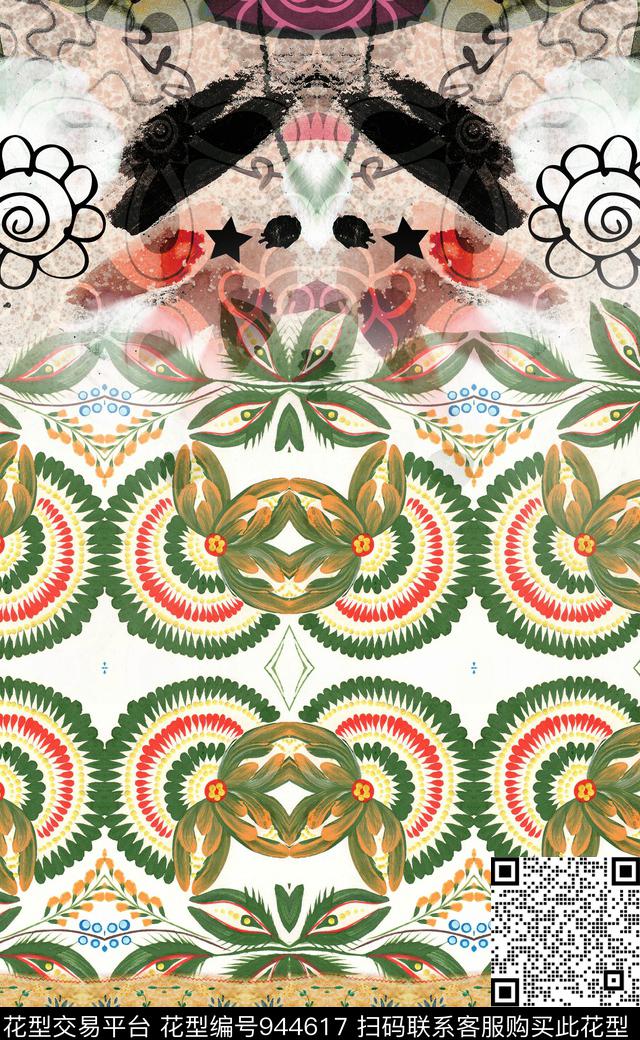 民族风数码华亿平台花卉数码印花华亿平台下载（图片编号: 944617） - 瓦栏（Walan）