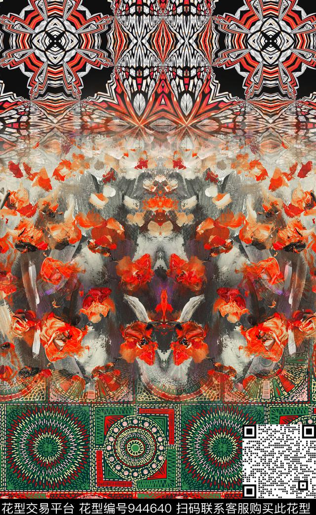 民族风数码华亿平台花卉数码印花华亿平台下载（图片编号: 944640） - 瓦栏（Walan）