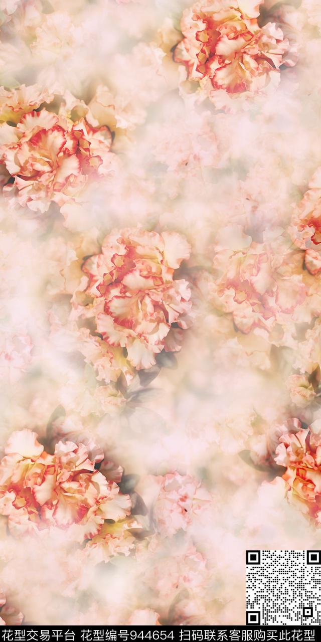 照片花卉满版散花清爽底花卉数码印花华亿平台下载（图片编号: 944654） - 瓦栏（Walan）