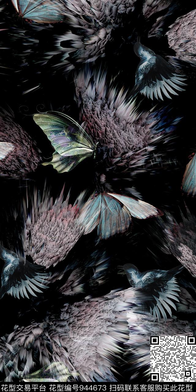 数码华亿平台抽象拔印数码印花华亿平台下载（图片编号: 944673） - 瓦栏（Walan）