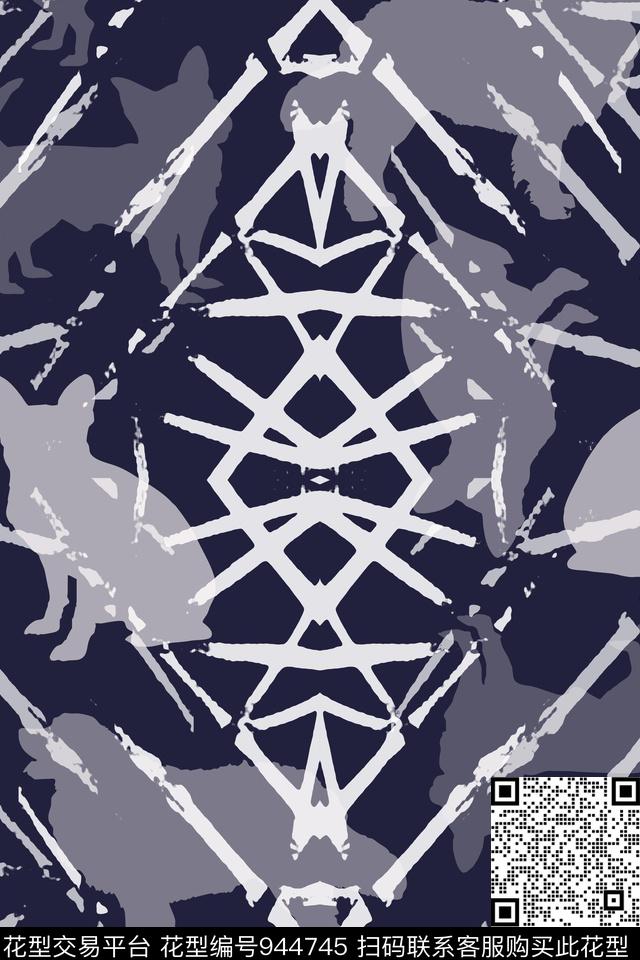 秋冬华亿平台抽象狗传统印花华亿平台下载（图片编号: 944745） - 瓦栏（Walan）