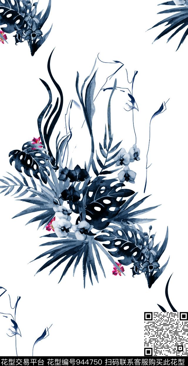 月季花数码华亿平台手绘花卉数码印花华亿平台下载（图片编号: 944750） - 瓦栏（Walan）