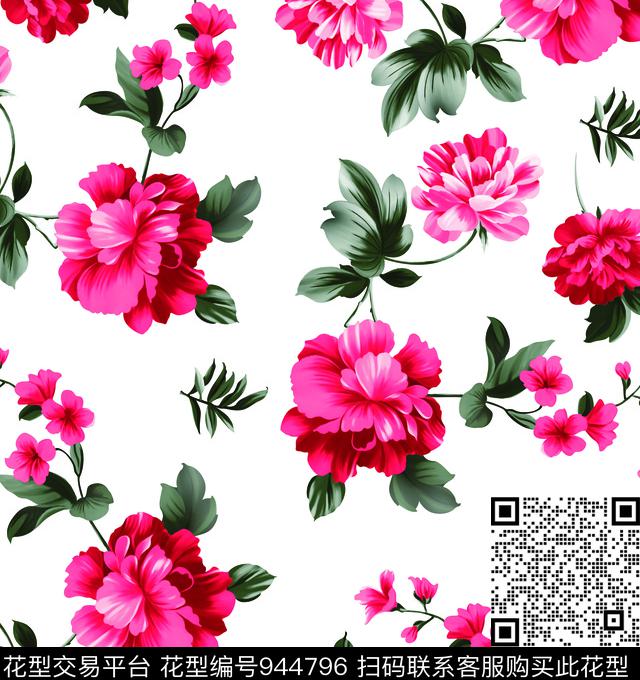 小碎花月季花数码华亿平台数码印花华亿平台下载（图片编号: 944796） - 瓦栏（Walan）