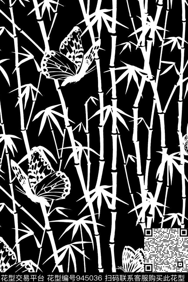 黑底花卉数码华亿平台男装数码印花华亿平台下载（图片编号: 945036） - 瓦栏（Walan）
