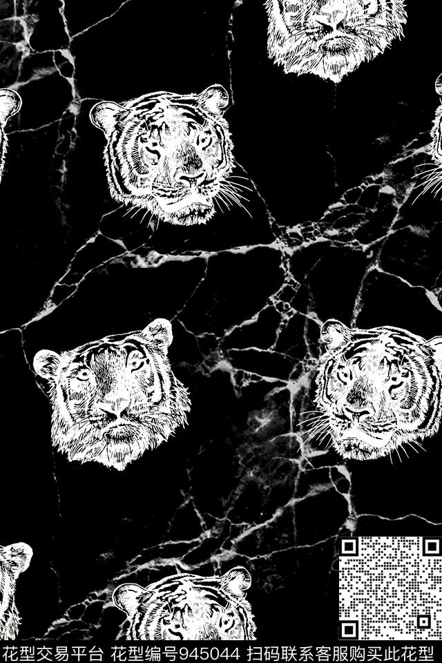 黑底花卉数码华亿平台男装数码印花华亿平台下载（图片编号: 945044） - 瓦栏（Walan）