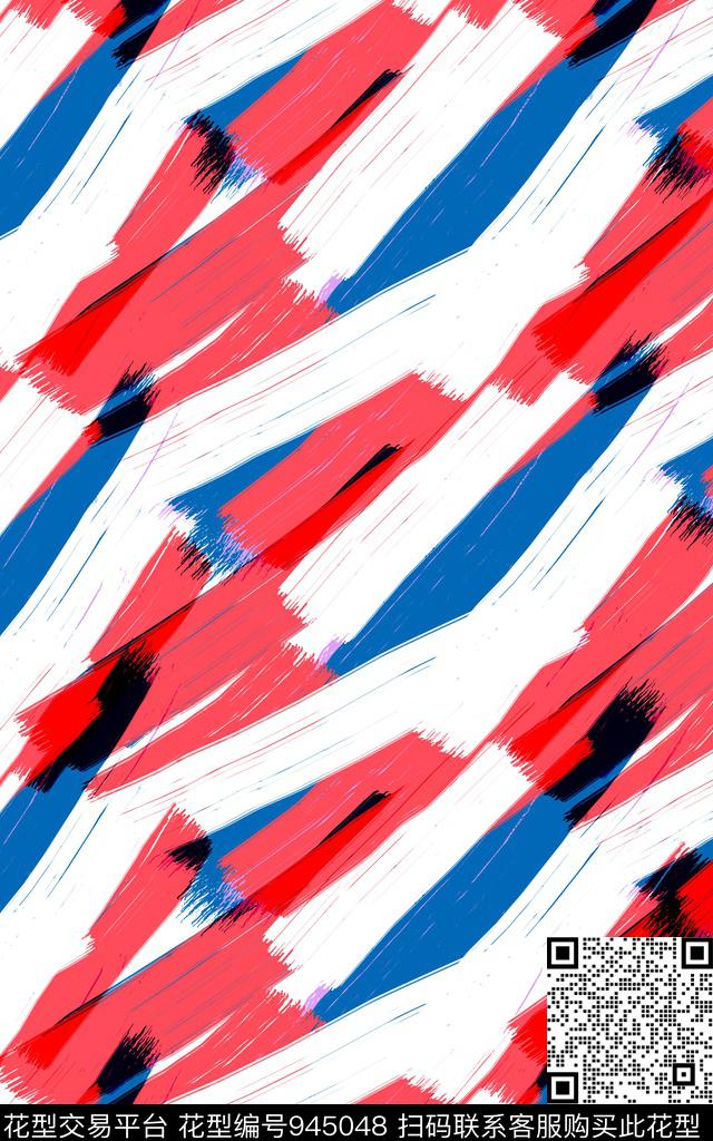 洋阳---抽象手绘笔触感抽象笔触数码印花华亿平台下载（图片编号: 945048） - 瓦栏（Walan）
