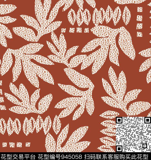 抽象花卉满版散花传统印花华亿平台下载（图片编号: 945058） - 瓦栏（Walan）