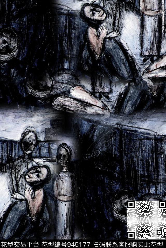 男装文艺复古数码印花华亿平台下载（图片编号: 945177） - 瓦栏（Walan）