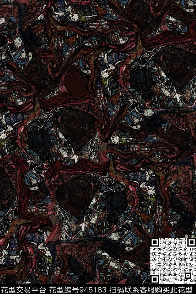 男装文艺复古数码印花华亿平台下载（图片编号: 945183） - 瓦栏（Walan）