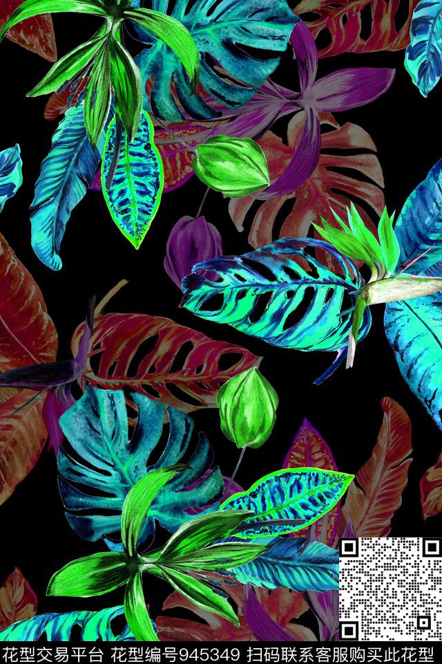 植物艺术手绘花卉数码印花华亿平台下载（图片编号: 945349） - 瓦栏（Walan）