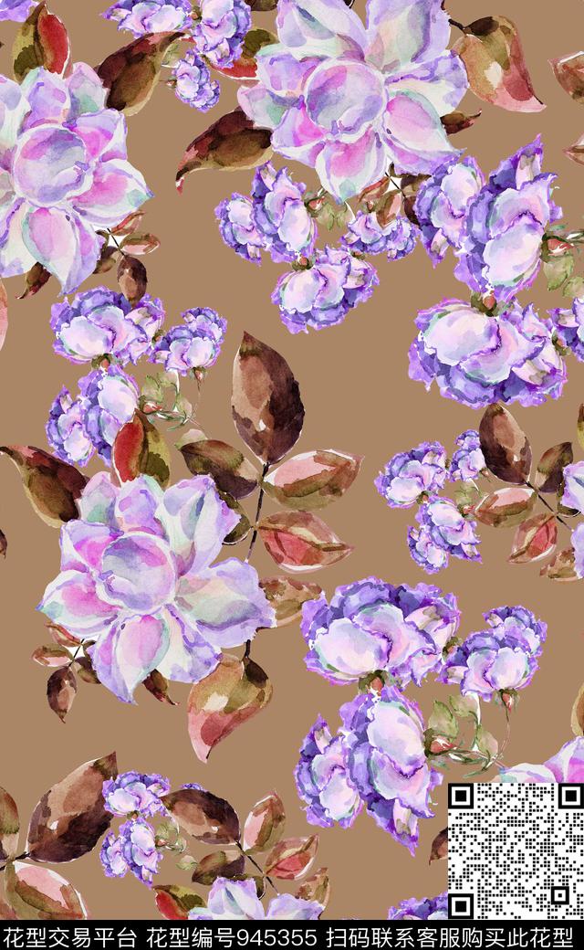 素雅植物数码华亿平台数码印花华亿平台下载（图片编号: 945355） - 瓦栏（Walan）