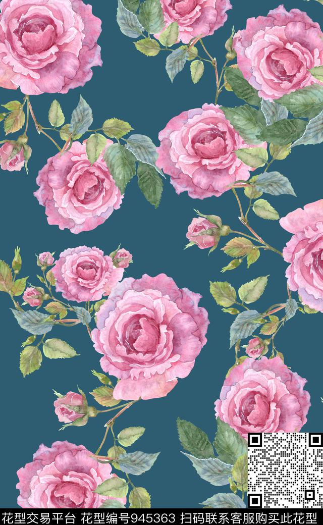 素雅植物数码华亿平台数码印花华亿平台下载（图片编号: 945363） - 瓦栏（Walan）