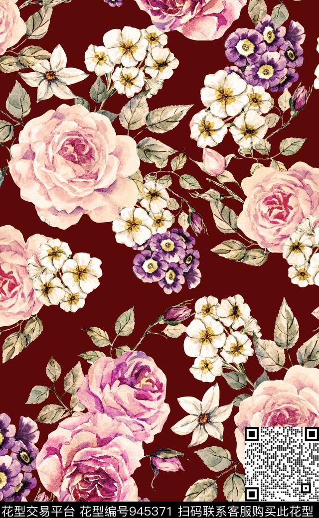 素雅植物数码华亿平台数码印花华亿平台下载（图片编号: 945371） - 瓦栏（Walan）