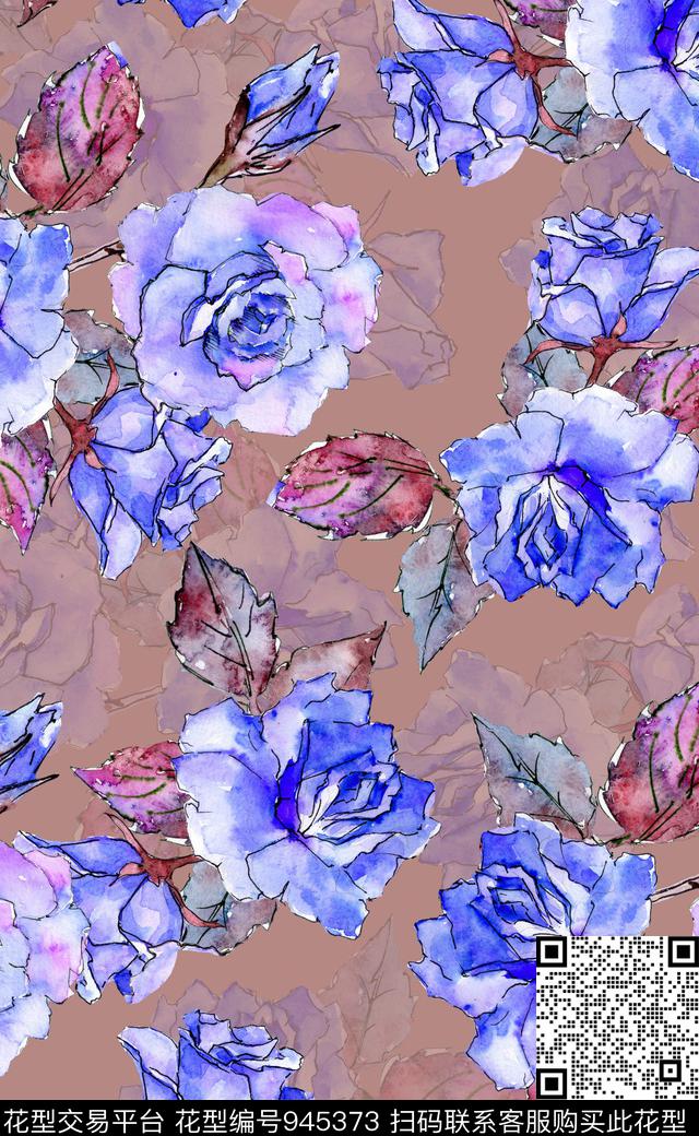 素雅植物数码华亿平台数码印花华亿平台下载（图片编号: 945373） - 瓦栏（Walan）