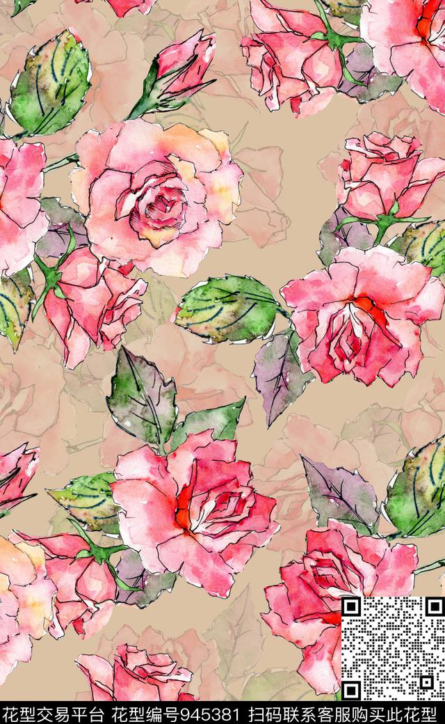 素雅植物数码华亿平台数码印花华亿平台下载（图片编号: 945381） - 瓦栏（Walan）