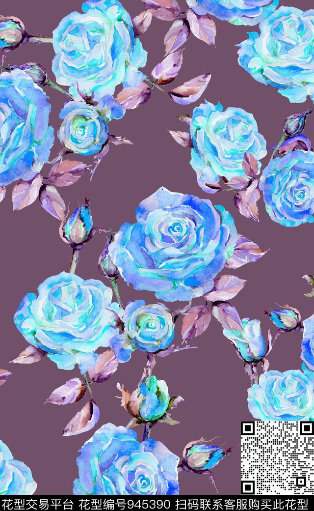 素雅植物数码华亿平台数码印花华亿平台下载（图片编号: 945390） - 瓦栏（Walan）